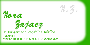 nora zajacz business card